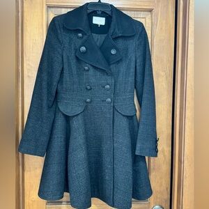 Laundry by Shelli Segal Black Double-Breasted Coat, Women’s Size 2